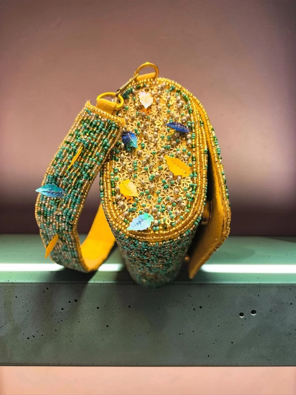 Sassy Jones Flamboyant Farah Beaded Peacock Clutch